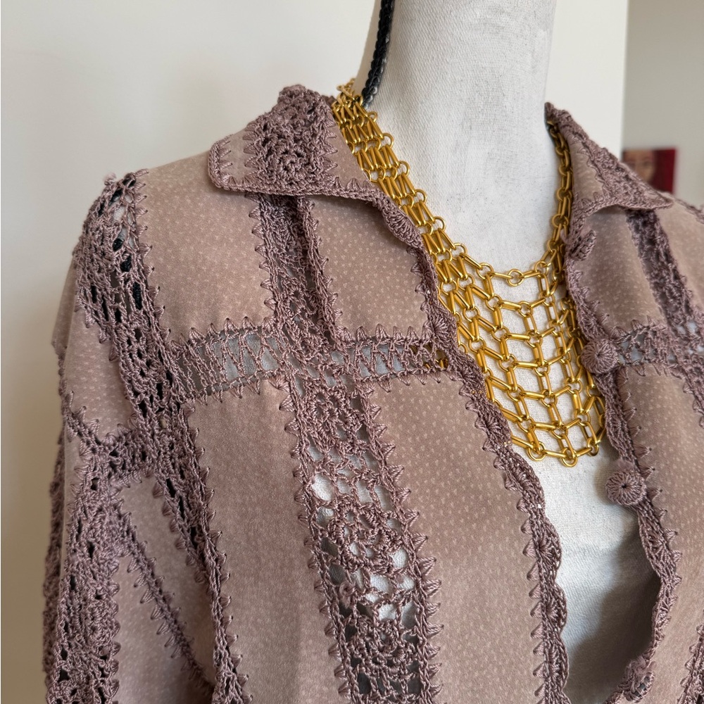 Crochet and suede jacket- IDI by Michael